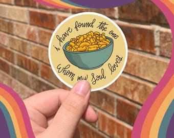 Macaroni and Cheese Sticker: Funny Food Lover Decal