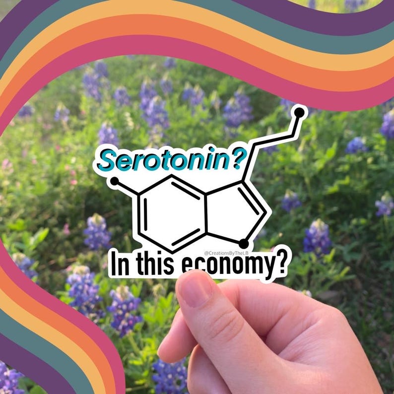 Serotonin Molecule Sticker: Mental Health Humor Gift Bild 3