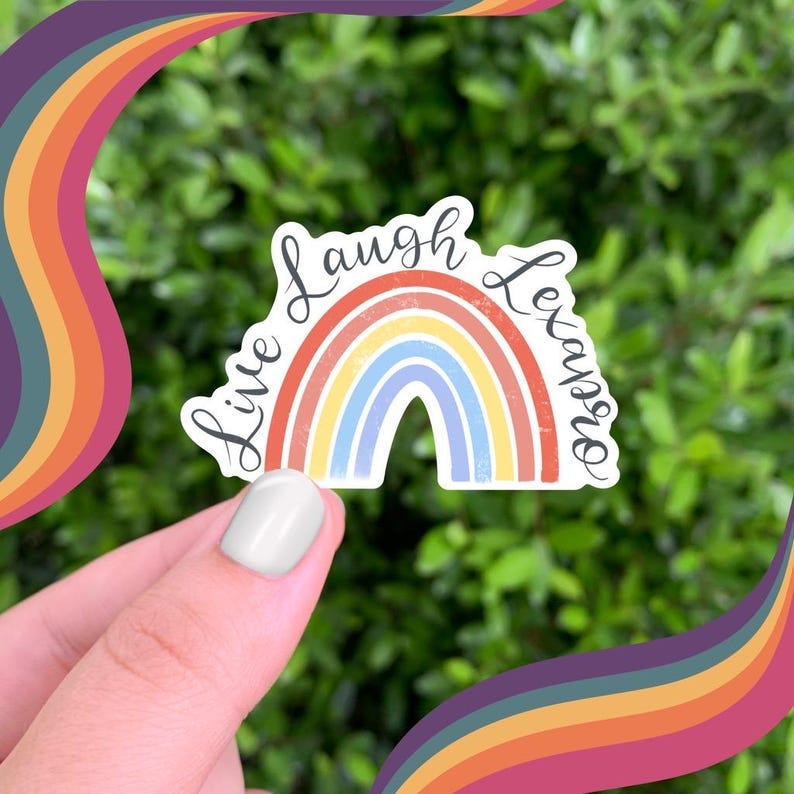 Live Laugh Lexapro Rainbow Sticker: Mental Health Humor Decal image 8