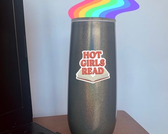 Hot Girls Read Sticker: Book Lover Reader Gift