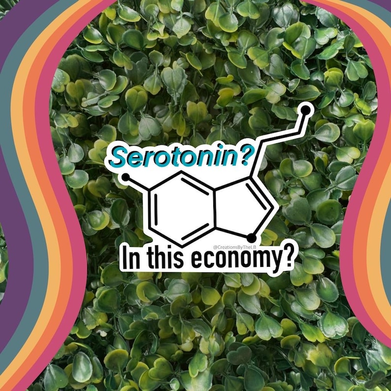 Serotonin Molecule Sticker: Mental Health Humor Gift Bild 8