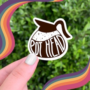 Pot Head Coffee Decal - Caffeine Addict Vinyl Sticker image 2