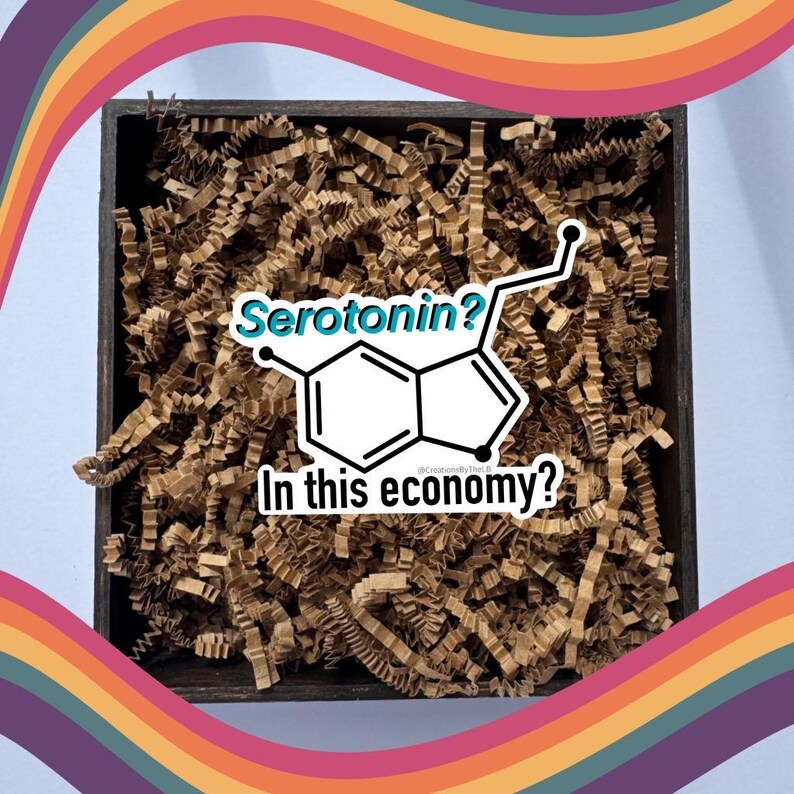 Serotonin Molecule Sticker: Mental Health Humor Gift Bild 7