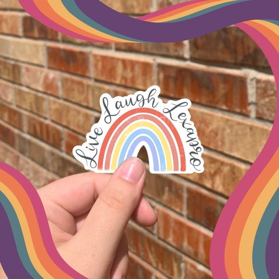 Live Laugh Lexapro Rainbow Sticker: Mental Health Humor Decal