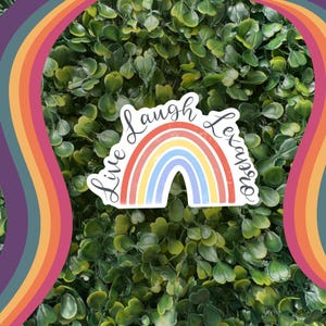 Live Laugh Lexapro Rainbow Sticker: Mental Health Humor Decal image 5
