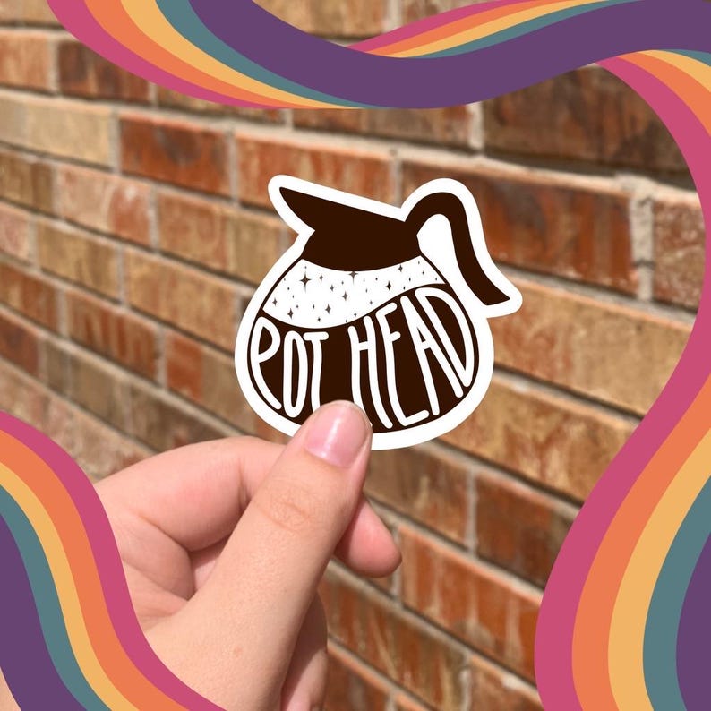 Pot Head Coffee Decal - Caffeine Addict Vinyl Sticker image 5