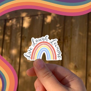 Live Laugh Lexapro Rainbow Sticker: Mental Health Humor Decal image 3