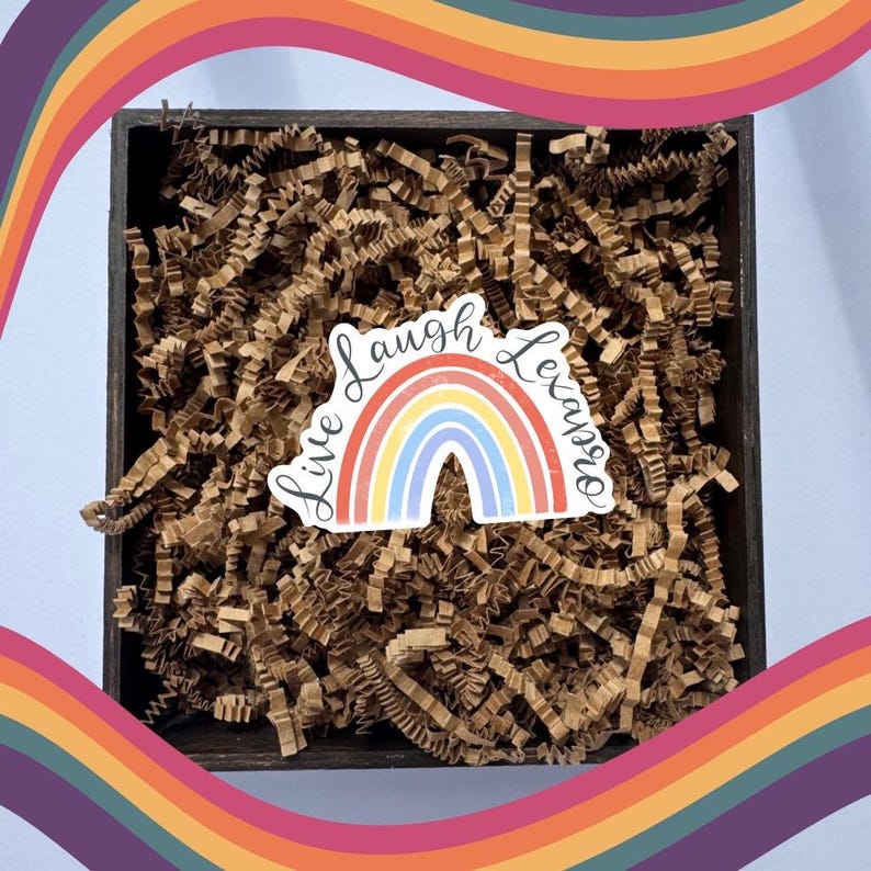 Live Laugh Lexapro Rainbow Sticker: Mental Health Humor Decal image 6
