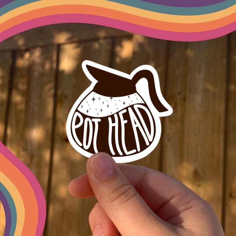 Pot Head Coffee Decal - Caffeine Addict Vinyl Sticker image 3