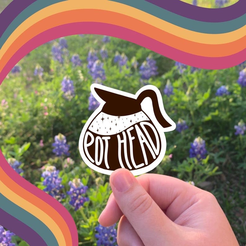 Pot Head Coffee Decal - Caffeine Addict Vinyl Sticker image 4