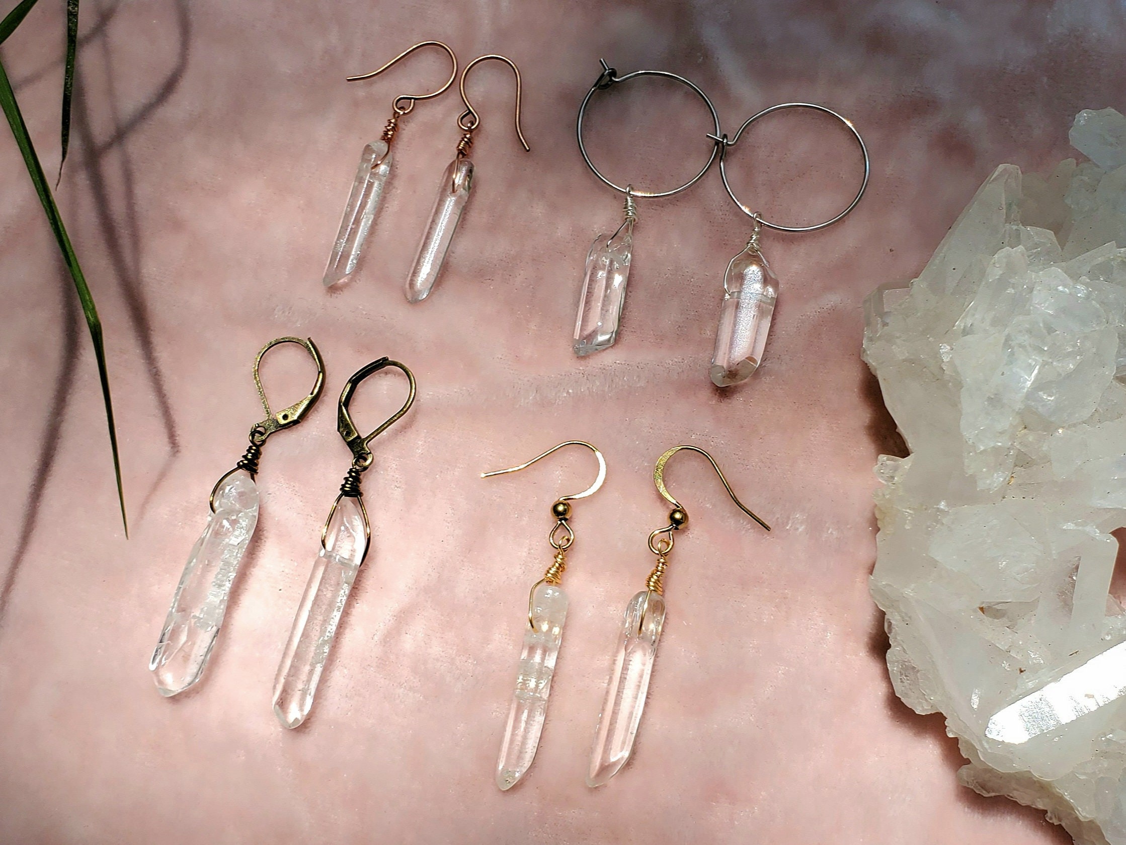 Clear Quartz Crystal Earrings - Clarity - Rei of Light Jewelry