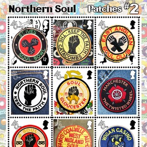 Northern Soul - Patch Collection Nr. 2 - (Artistamps, Cinderellas, Faux Porto) Pane-Style Sheet von 12 gummierten und perforierten Briefmarken