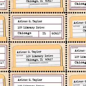 Library / Readers / Books - Custom Return Address Labels - Gummed and Perforated like classic stamps.