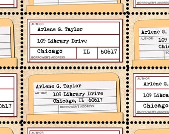 Library / Readers / Books - Custom Return Address Labels - Gummed and Perforated like classic stamps.