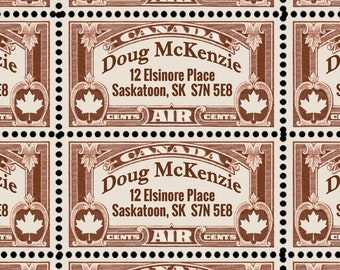 Custom Return Address Labels (For our Northern friends) - Gummed and Perforated like classic stamps.