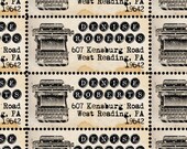 Custom Return Address Labels - Vintage Typewriter - Gummed and Perforated like classic stamps.