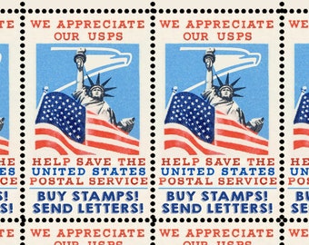 Artistamps SAVE The Postal Service #1 Faux Postage, Cinderellas , Mail-Art