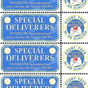 ¡Escritores de cartas de Suecia! - Mostrar a sus trabajadores postales que se preocupan - "Libertadores especiales" - Gracias!     Artistamps/Mail-Art