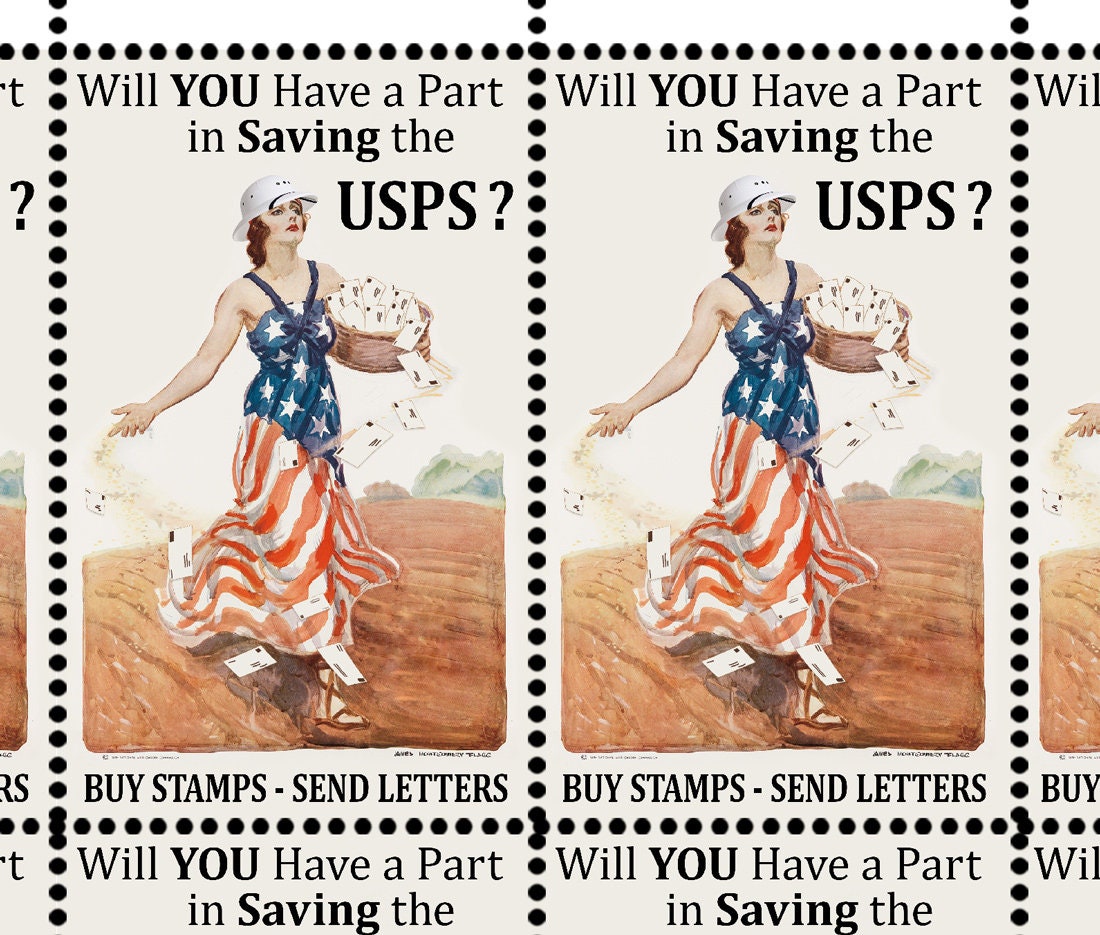 SAVE Our Postal Service 3 Buy Stamps Send Letters Artistamps/seals
