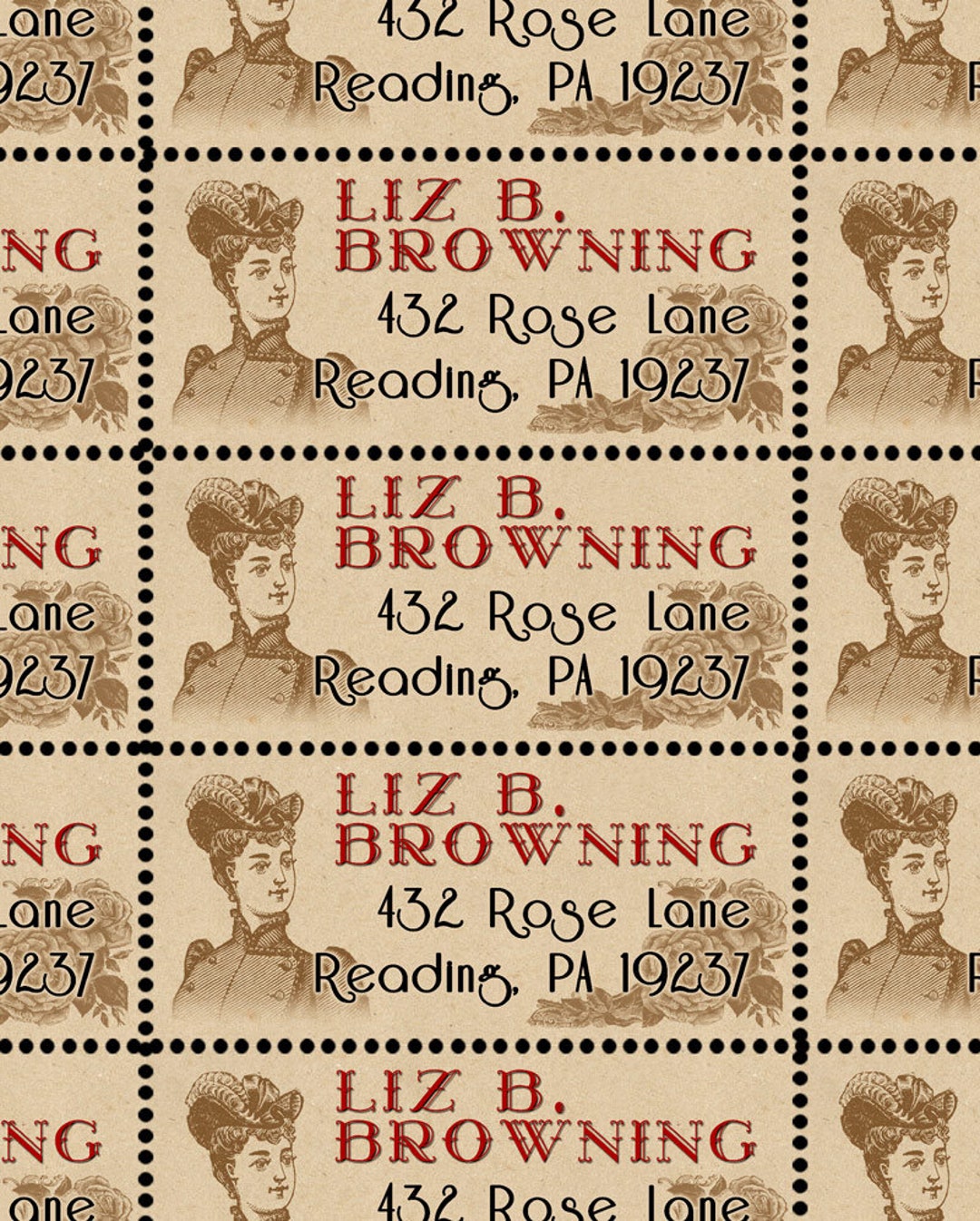 Custom Return Address Labels - Victorian - Gummed and Perforated Like ...