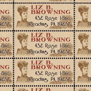 Custom Return Address Labels - Victorian - Gummed and Perforated like classic stamps.