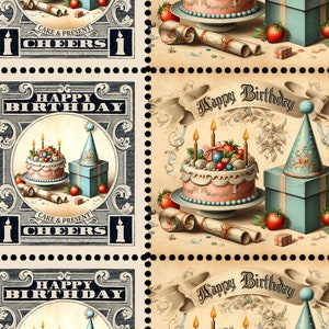 Buon compleanno!!! - Invia lettere! Artistamps/Sigilli su carta gommata e perforata con foro stenopeico