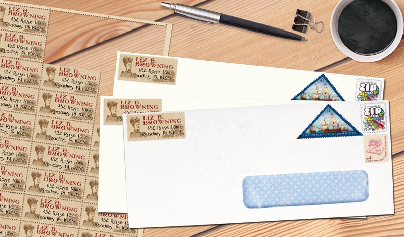 Custom Return Address Labels - Victorian - Gummed and Perforated Like ...