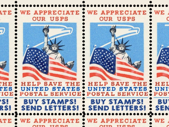 SAVE Our Postal Service 3 Buy Stamps Send Letters Artistamps/seals