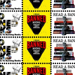 Buch (und Freiheit) Liebhaber! - Dekorieren Sie Ihre Bücher und Post! Lies verbotene Bücher! Gummiertes Papier mit echten Pinhole-Perforationen! Kämpfe zurück!