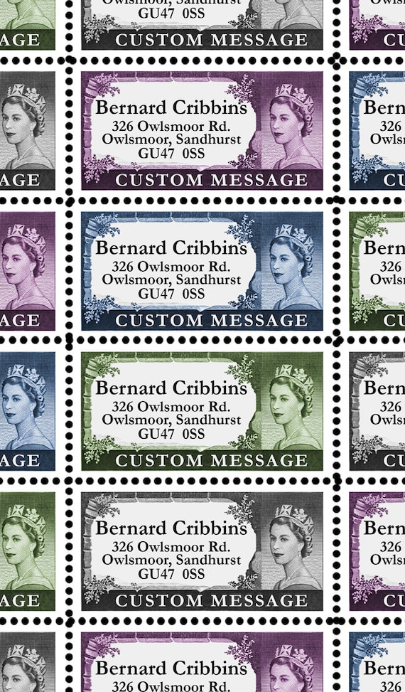 Custom Return Address Labels For UK Letter Writers Gummed Etsy