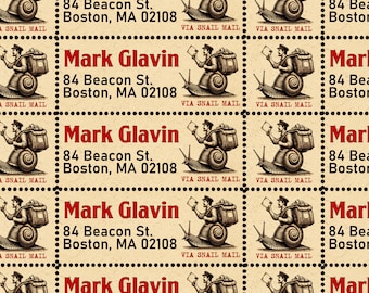 Custom Return Address Labels - Via Snail Mail - Letter Writers - Gummed and Perforated like classic stamps.