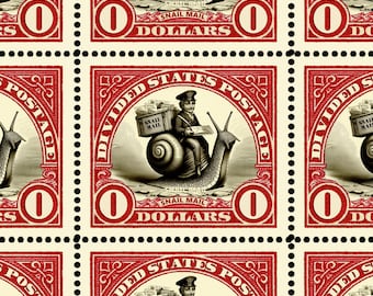 SAVE our Postal Service #4 - Snail Mail Stamps! - Send Letters!   Artistamps/Seals on Gummed Paper and Pin-hole Perforated
