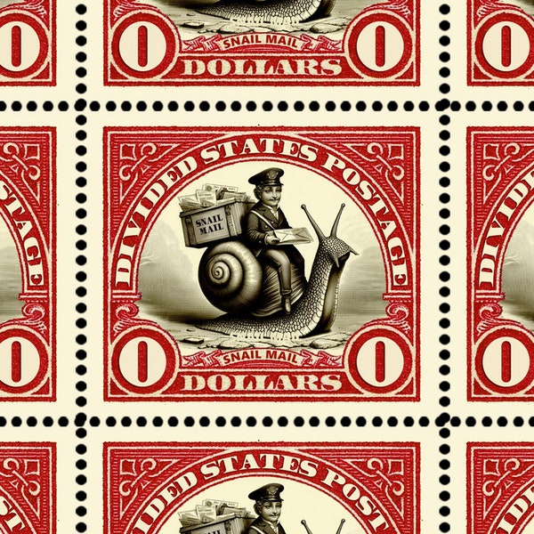 SAVE our Postal Service #4 - Snail Mail Stamps! - Send Letters!   Artistamps/Seals on Gummed Paper and Pin-hole Perforated