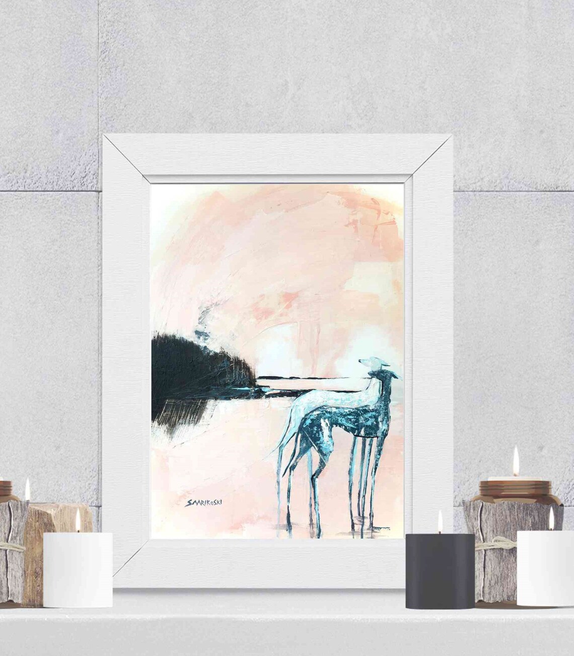 Greyhound Abstract Art Print: Galgo Espanol Giclée Fine Art - Etsy