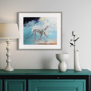 Abstract Greyhound Art Print, Galgo Espanol Birthday Gift, Brindle Whippet Wall Art, image 2