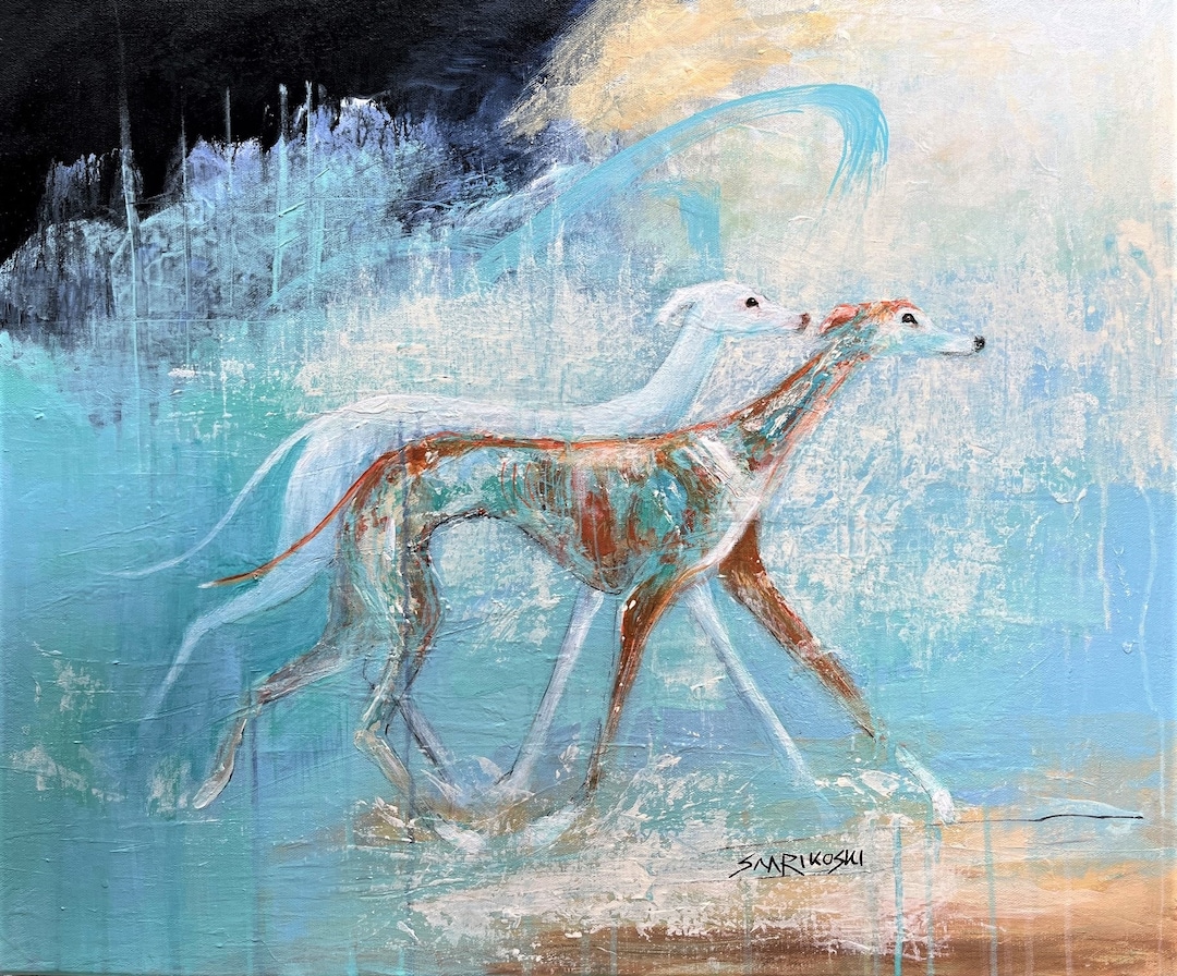 Abstract Greyhound Art Print, Galgo Espanol Birthday Gift, Brindle ...