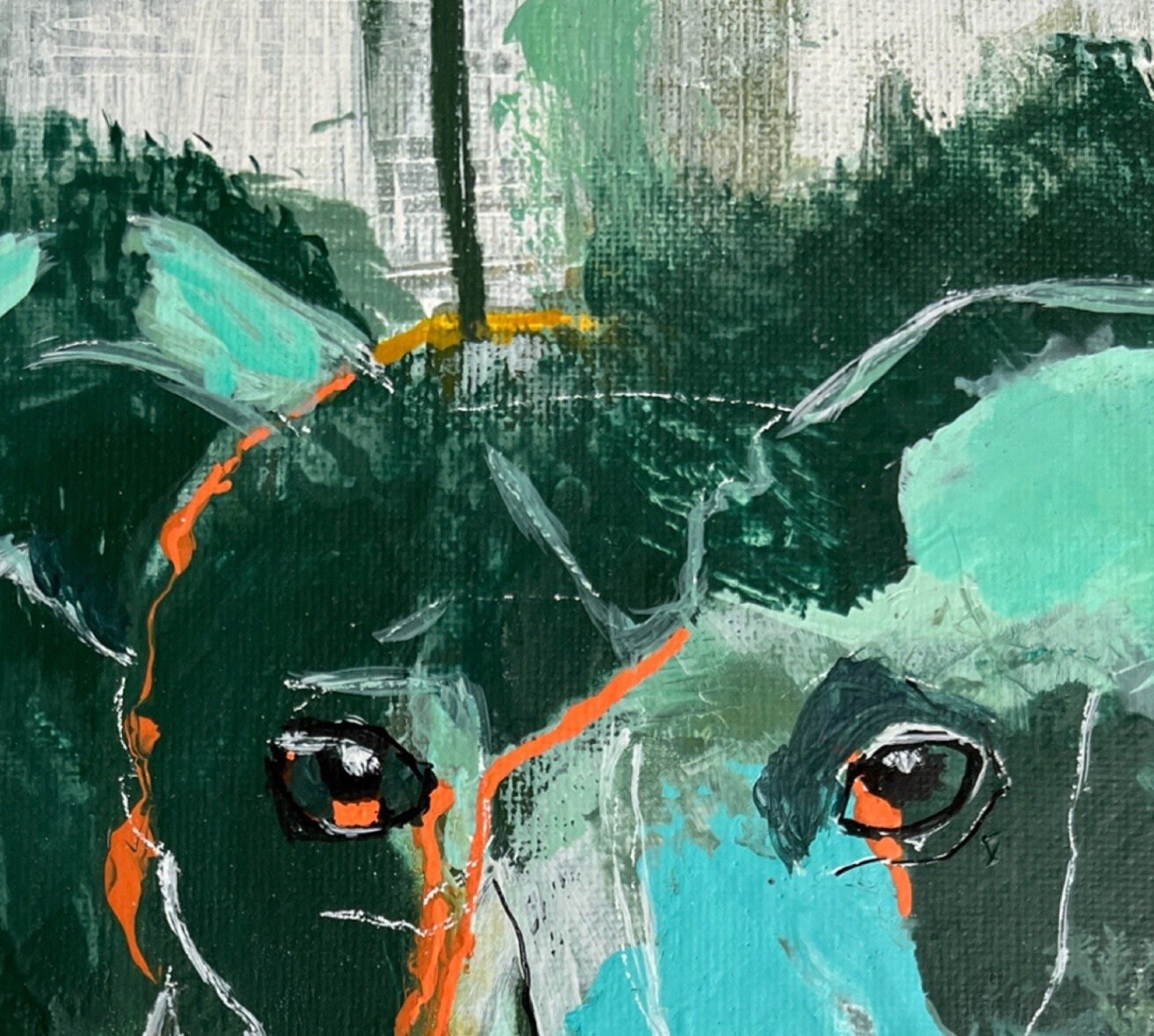 Abstract Greyhound Giclée Art Print, Galgo Espanol Green and Orange ...