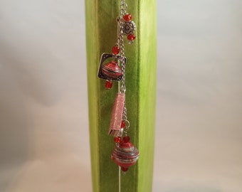 Small Red Faux Vintage Mini Book Dangle