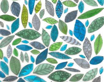 Foglie miste di doodle