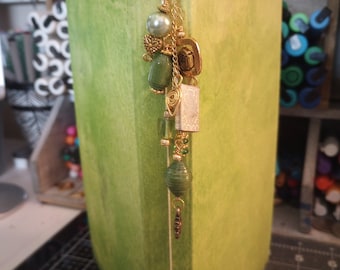 Green Faux Vintage Book Dangle
