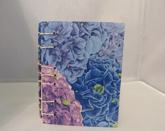 Blue Hydrangea Coptic Stitch Book