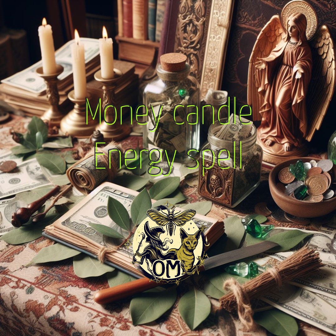 Money mini bowl candle and Bayleaf - witchcraft photos ( Digitally delivered )