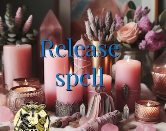 Release spell - get rid of negative energy fears and pain witchcraft candle *photos*