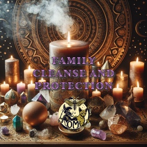 Family Cleansing & Protection Ritual Candle: Witchcraft Spell Photos