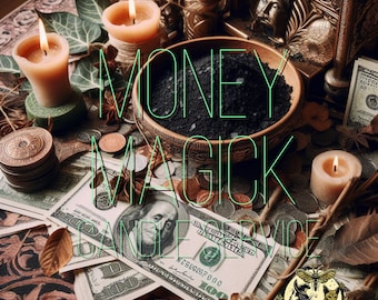 Money money magic spell candle - within 12-24 hours - photos are affirmations digital download