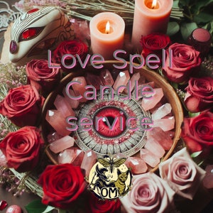 LOVE spell candle : Witchcraft ritual photos ( digital download)