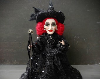 Witch Art doll, Witch Figurine, Halloween Decor, Witchy, Witchcraft