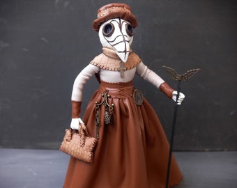 Plague Doctor Art doll, Plague Nurse, Medieval Decor, Gothic Home Decor