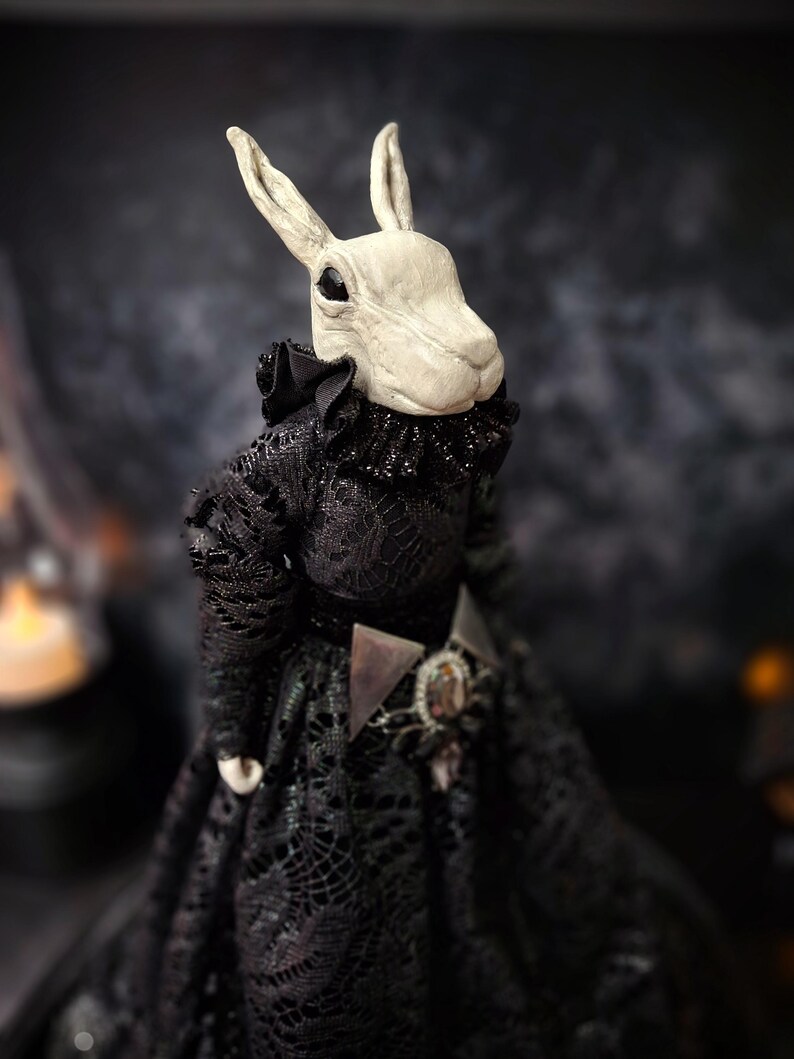Gothic Rabbit Art Doll | Whimsical Dark Decor - Etsy