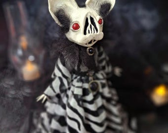Bat Gothic Art Doll - Unique Fantasy Collector's Item